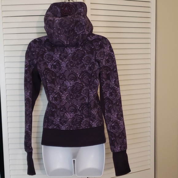 LULULEMON Purple Floral Herringbone Scuba Hoodie  - Picture 2 of 5